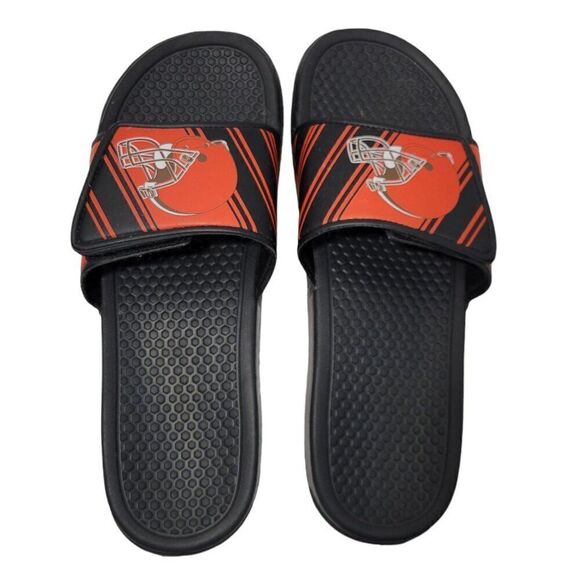 Cleveland Brown Slides NFL Football Men Size 9-10 Shower Pool Beach Shoes Sandal - Picture 9 of 11